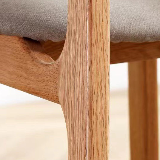 Chaise de salle à manger carrée en tissu bois éponge à simplicité moderne avec dossier pour salle à manger 