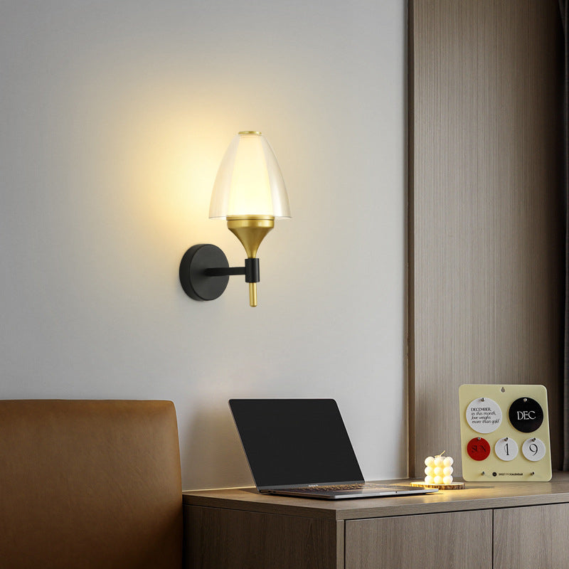 Applique murale LED en fer acrylique ronde minimaliste moderne pour salon 