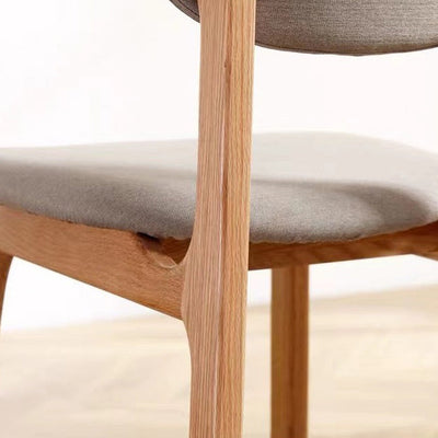 Chaise de salle à manger carrée en tissu bois éponge à simplicité moderne avec dossier pour salle à manger 