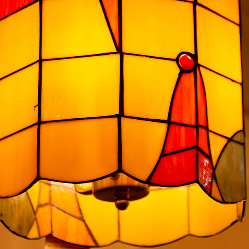 Moderna lámpara colgante de vidrio artístico creativo con jaula de 3 luces 