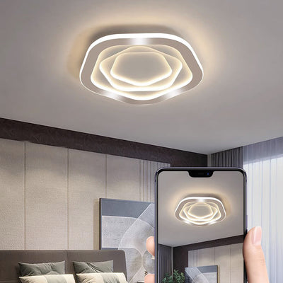 Zeitgenössische Einfachheit Eisen Rose Blume Wolke Form LED Unterputz Deckenleuchte für Wohnzimmer 