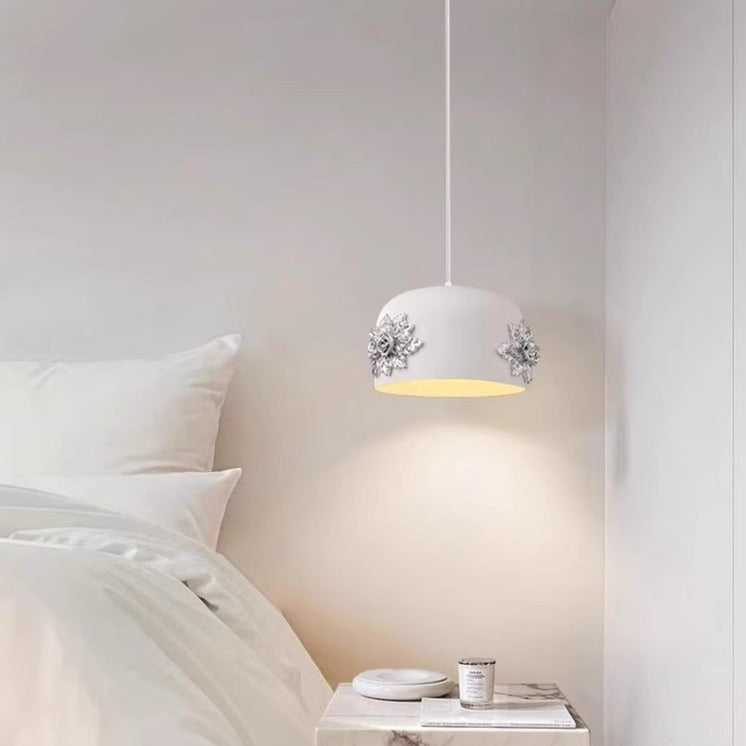 Moderne Art Deco Zylinder Eisen Harz 1-Licht Pendelleuchte für Schlafzimmer 