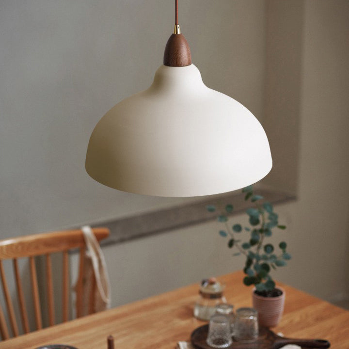 Matériel de couvercle de pot en dôme rond minimaliste moderne 1-lumière suspension pour salon 