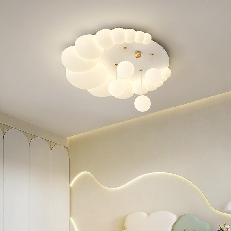 Zeitgenössische Nordic Kids Eisen PE Elliptische Runde Ball Blume Mond LED Unterputz Deckenleuchte Für Schlafzimmer 
