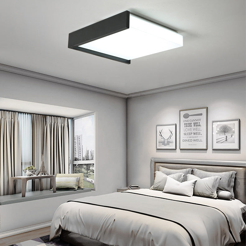 Zeitgenössische nordische quadratische Eisen-Acryl-LED-Deckenleuchte für Wohnzimmer 
