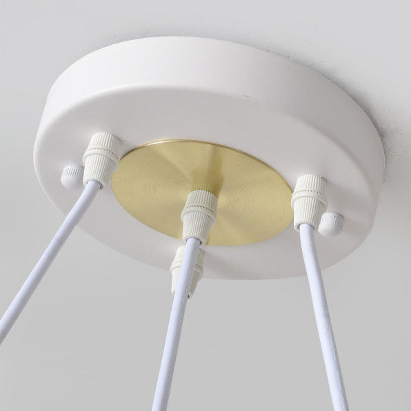 Moderner Einfachheit Eisen Glas Kugel 4-Licht Kronleuchter für das Esszimmer 