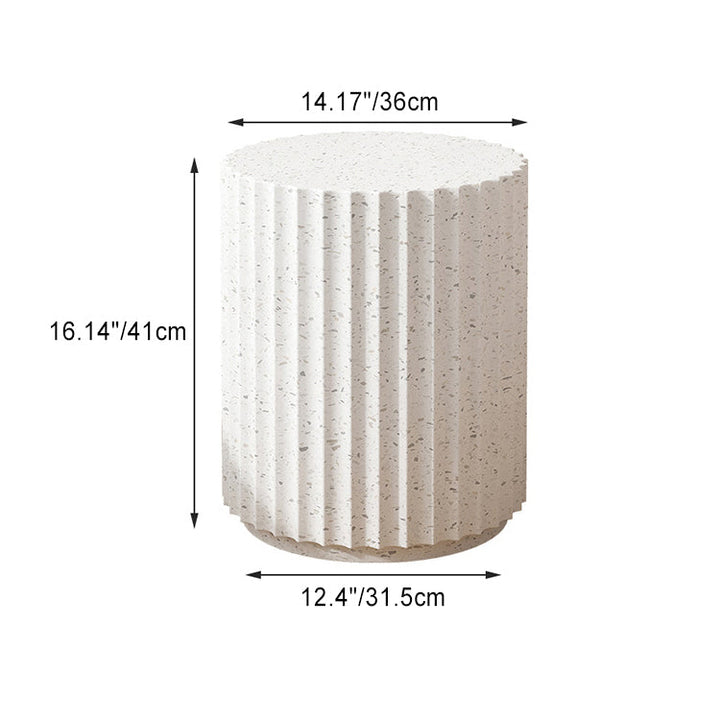 Moderner minimalistischer Couchtisch aus Magnesiumoxidplatte mit zylinderförmigem Wellendesign, 1 Ebene, für das Wohnzimmer 