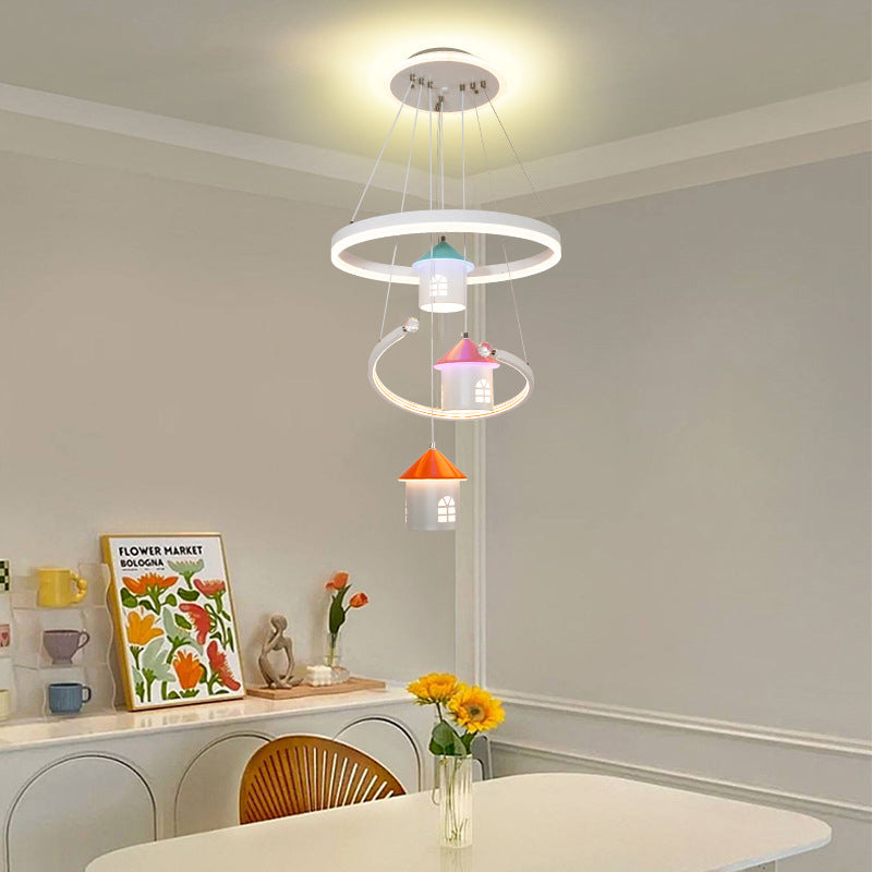 Chandelier LED en fer acrylique pour salon avec branche ronde minimaliste moderne et citrouille 