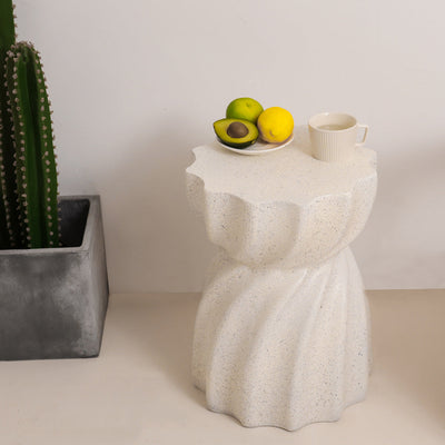 Mesa de café con textura de imitación de terrazo geométrico torcido nórdico contemporáneo para sala de estar 