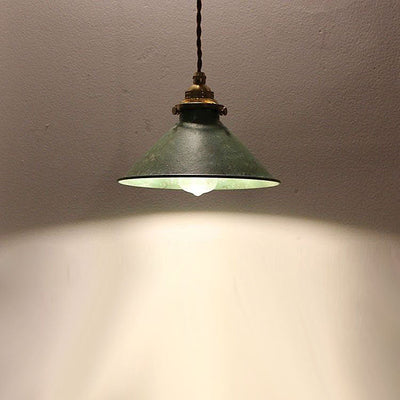 Zeitgenössische industrielle kegelförmige Pendelleuchte aus Eisenkupfer mit 1 Licht für Wohnzimmer 