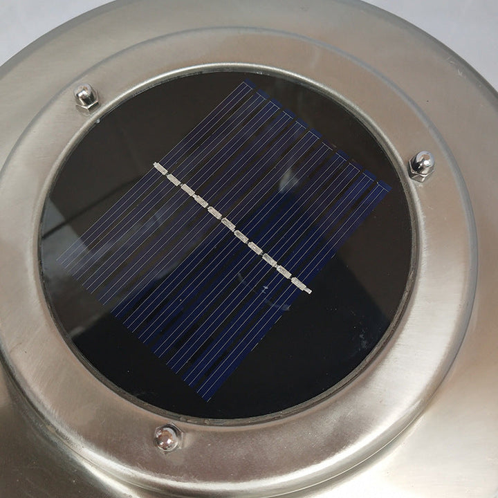 Zeitgenössisches industrielles wasserdichtes LED-Rasen-Solarlicht aus Edelstahl für die Terrasse im Freien 