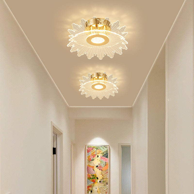 Moderne minimalistische Blumen-Metall-Acryl-LED-Halbeinbau-Deckenleuchte für Schlafzimmer 