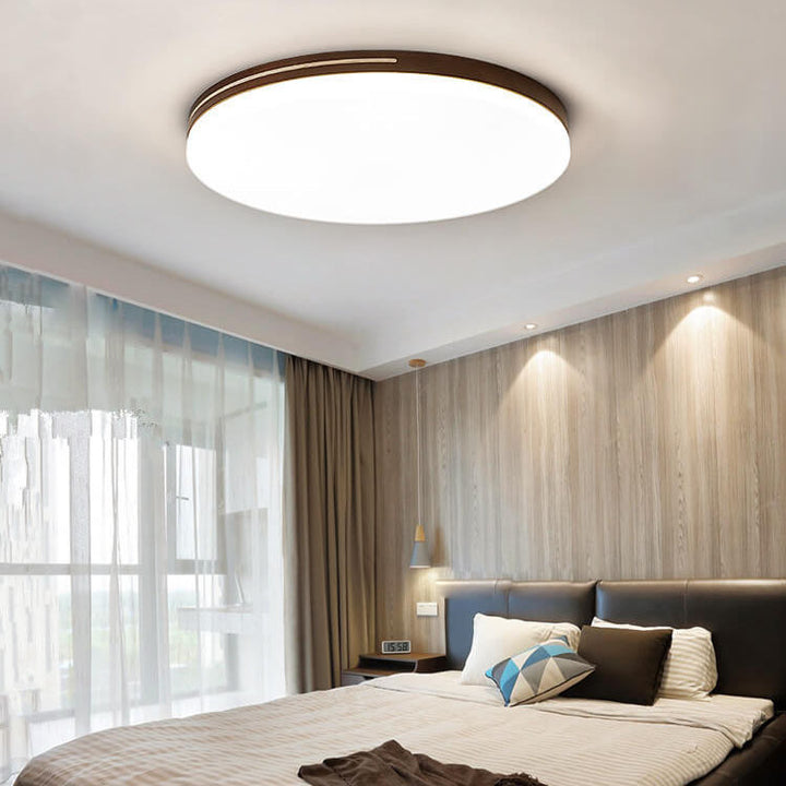 Moderne Einfachheit Kreis Acryl Holz LED Deckenleuchte für Wohnzimmer 