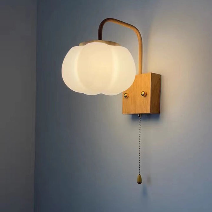 Applique murale 1 lumière style simple crème française en kapok brut 