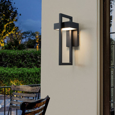 Lámpara Aplique de Pared LED de Acero Inoxidable Rectangular Minimalista Moderna Para Patio Exterior 