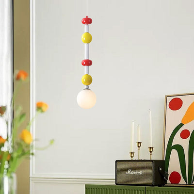 Suspension Luminaire Contemporain Simplicité Ronde en Verre et Fer à 1 Lumière pour Salon 