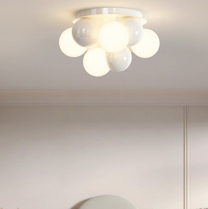 Lustre de plafond semi-encastré à 5 lumières en acrylique et fer contemporain pour chambre 