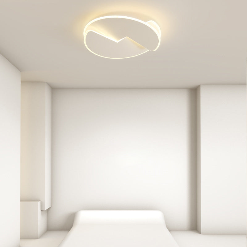 Plafonnier LED moderne minimaliste rond avec abat-jour en acrylique et fer pour chambre à coucher 