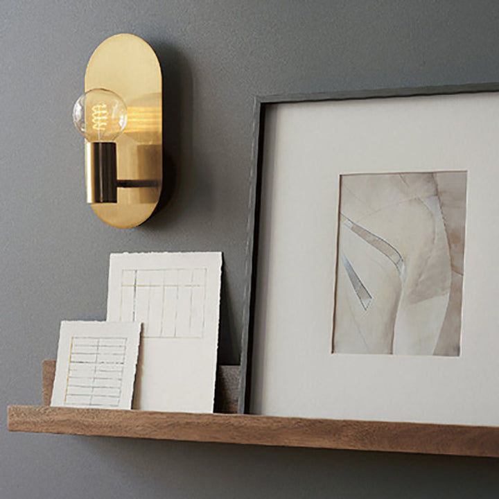 Contemporary Nordic Iron Oval Ball 1-Light Wall Sconce Lamp For Bedroom