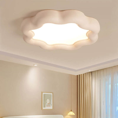 Modern Macaron Cloud Shape Resin LED Flush Mount Ceiling Light