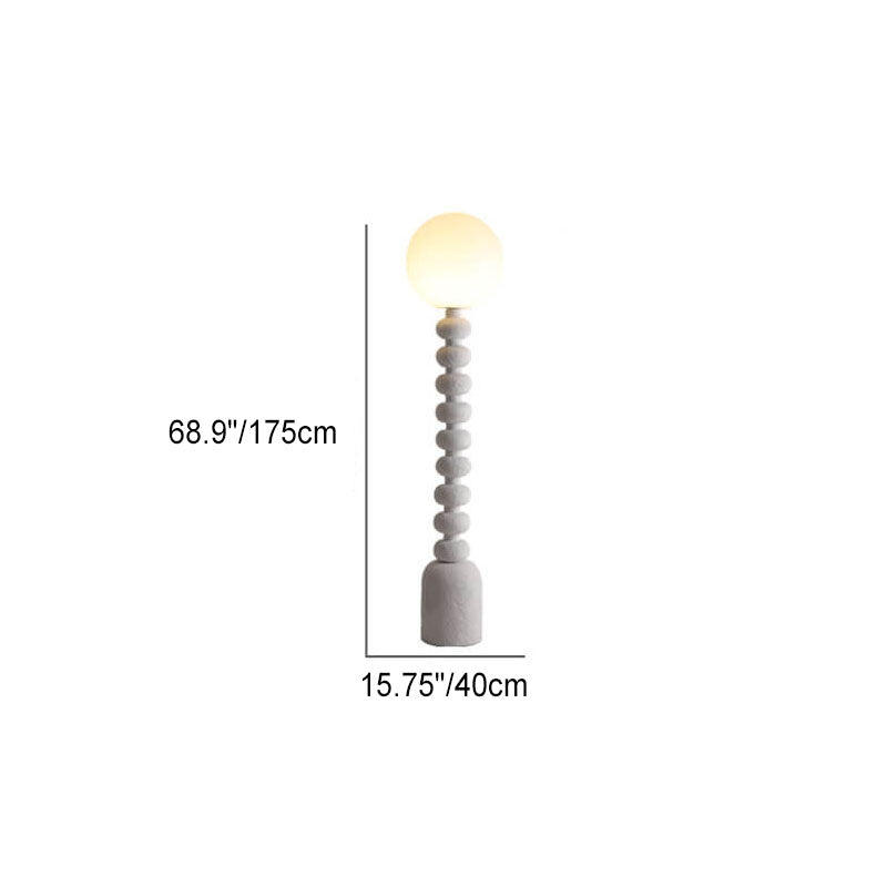 Modern Wabi-sabi Resin Gourd Round Ball Acrylic 1-Light Standing Floor Lamp