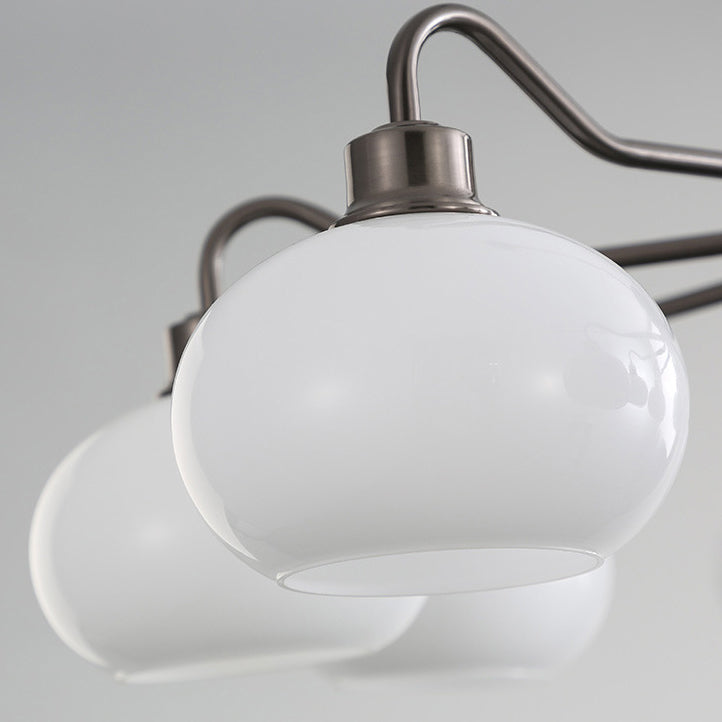 Moderner Mid-Century Persimmon Glasschirm Hardware 6/8-Licht Kronleuchter für Wohnzimmer 