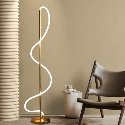 Moderne minimalistische Linie Eisen Silikon LED Stehlampe für Wohnzimmer 