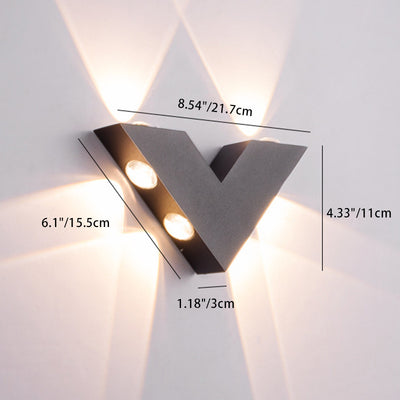 Applique Murale LED en Verre d'Aluminium en Forme de Triangle en V Minimaliste Moderne pour Jardin 