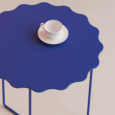 Mesa de Café de Metal de Hierro con Ola Cuadrada Redonda Rectangular Creativa Contemporánea para Sala de Estar 
