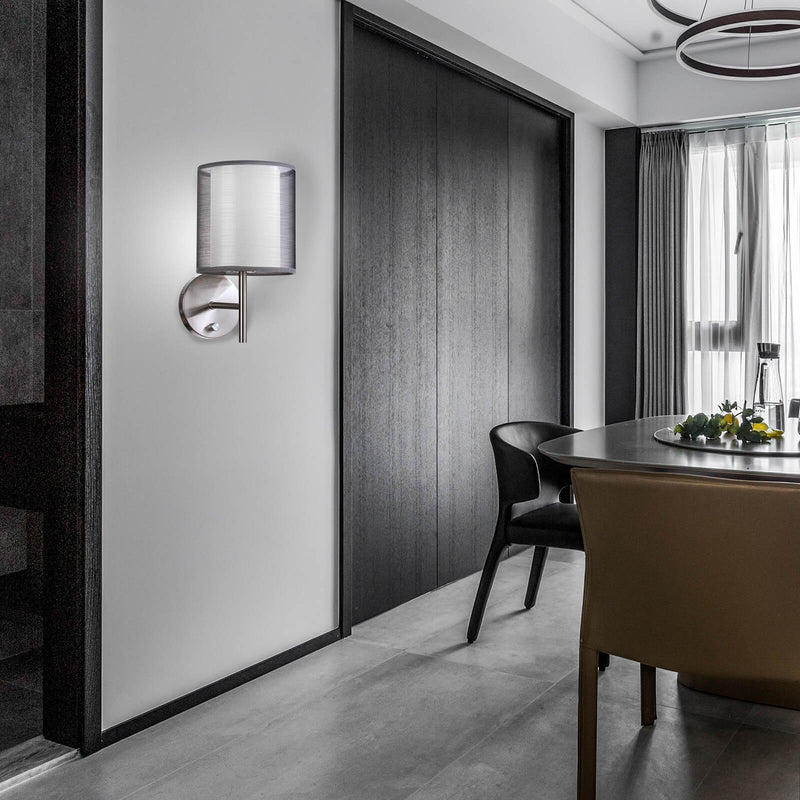 Modern Minimalist Cylinder Iron Gauze 1-Light Wall Sconce Lamp For Living Room
