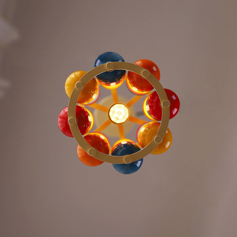 Zeitgenössische skandinavische bunte Magic Bean Eisen 1-Licht Pendelleuchte für Wohnzimmer 