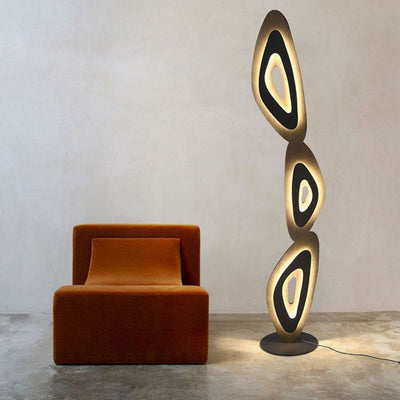 Modern Minimalist Acrylic Leaves Shadow Hardware Base LED Standing Floor Lamp