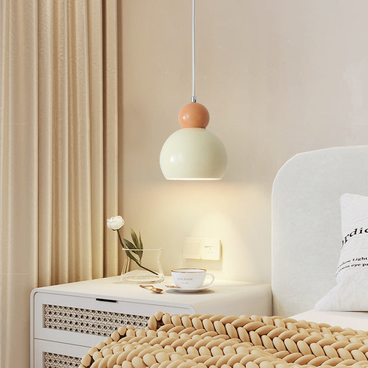 Lustre suspendu contemporain créatif en dôme rond en fer à 1 lumière pour salon 