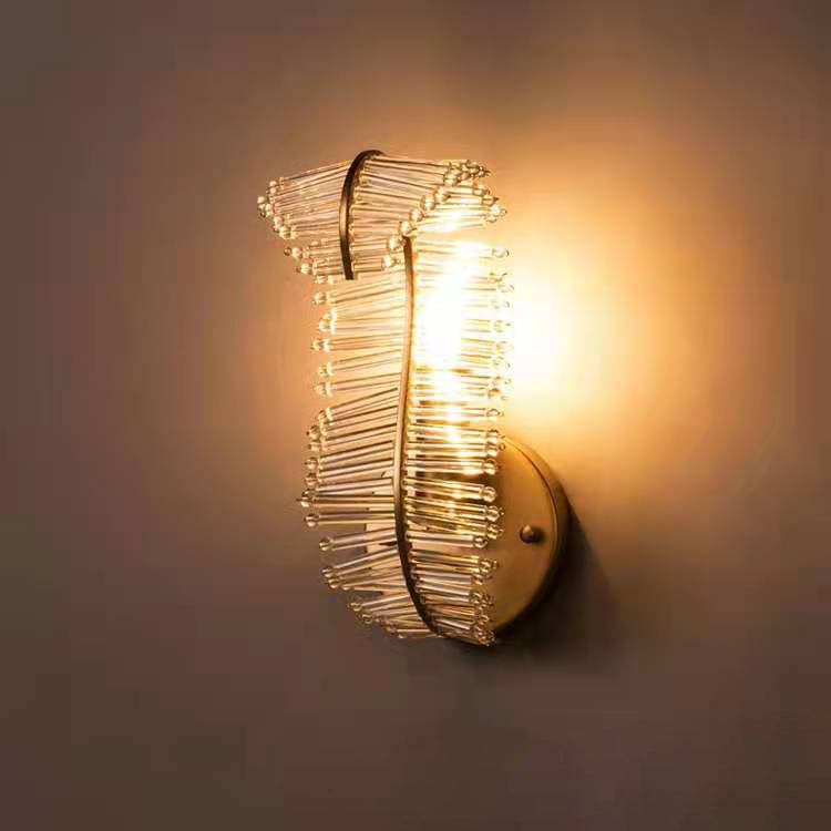 Zeitgenössische kreative Blatt Eisen Glas 1/2 Licht Wandleuchte Lampe für Wohnzimmer 