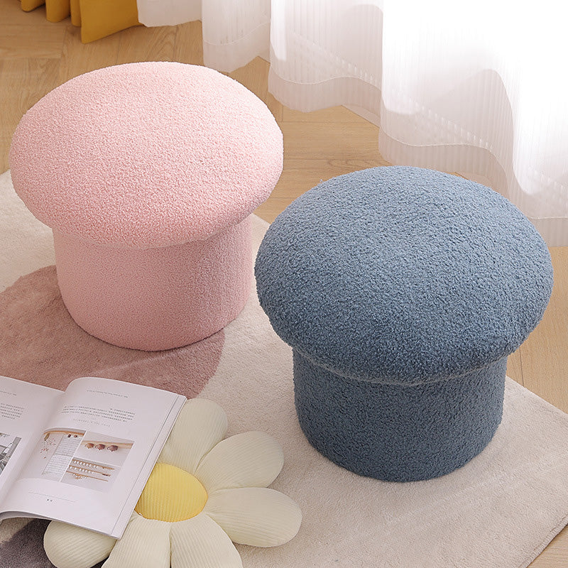 Pouf repose-pieds en velours de forme champignon pour salon, simplicité contemporaine 