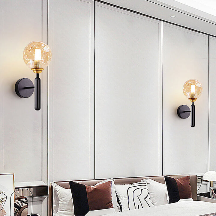 Lámpara Aplique de Pared Moderno Simple de Lujo Ligero con Esfera de Vidrio de 1 Luz 