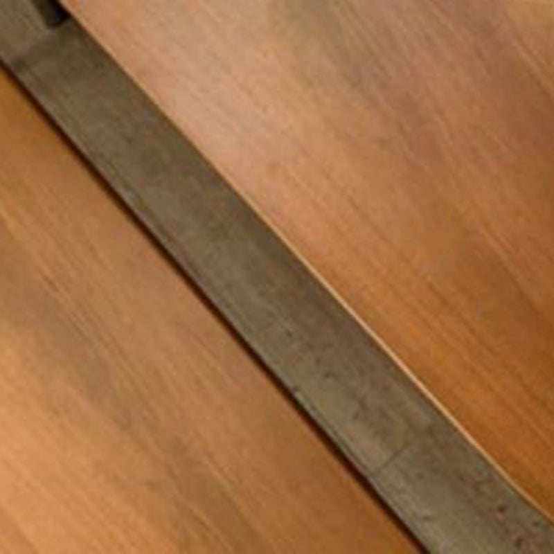 Table à manger elliptique vintage traditionnelle en bois de frêne de pin et acier inoxydable pour 4 places 
