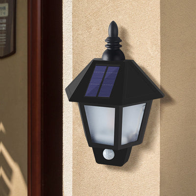 Modern Art Deco Solar Half Hexagonal ABS PC LED Wall Sconce Lamp For Outdoor Patio