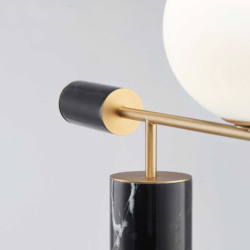 Nordisches modernes Marmortextur zylindrisches Glasball 1-Licht Tischlampe 
