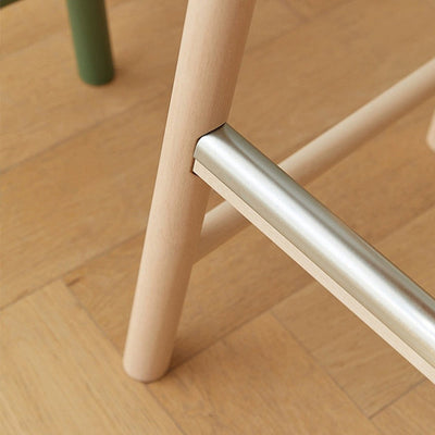 Reposapiés de taburete de bar rectangular de madera nórdica contemporánea para cocina 