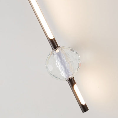 Moderne minimalistische Streifen Geweih Orb voller Kupfer Kristall Silikon LED Wandleuchte Lampe für Schlafzimmer 