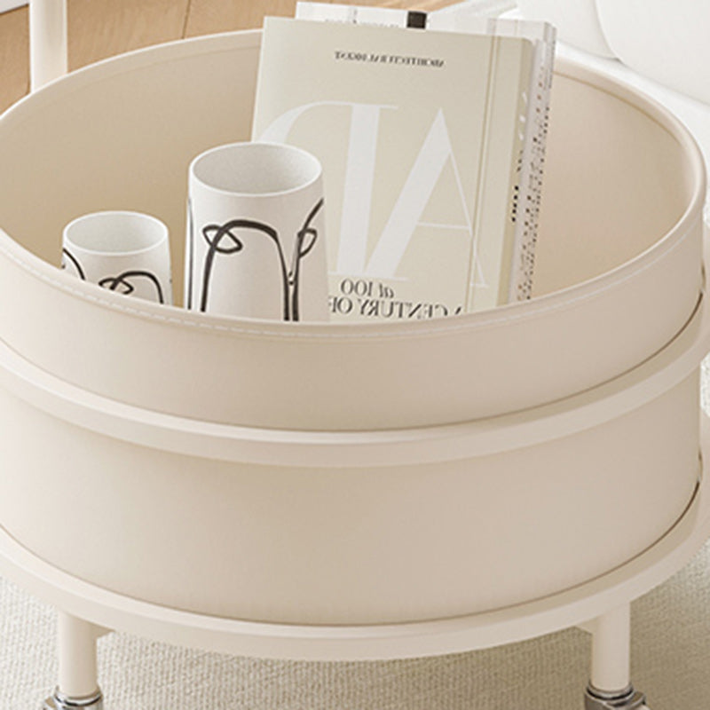 Zeitgenössischer Luxus-Rundtisch aus Edelstahl und Glas mit 2 Ebenen für das Wohnzimmer 