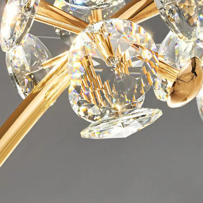 Applique murale à LED avec boule de cristal en matériel de luxe contemporain pour salon 