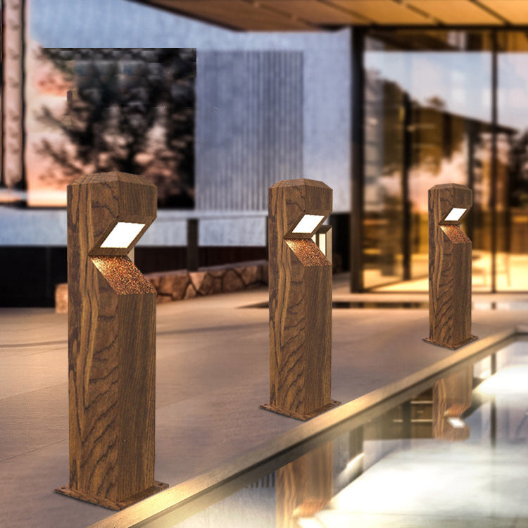 Luz LED para paisaje de columna irregular de aluminio y acero impermeable chino tradicional para jardín 