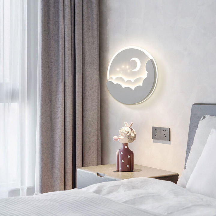 Moderne Einfachheit Runde Mond Eisen Aluminium Acryl LED Deckenleuchte für Schlafzimmer 
