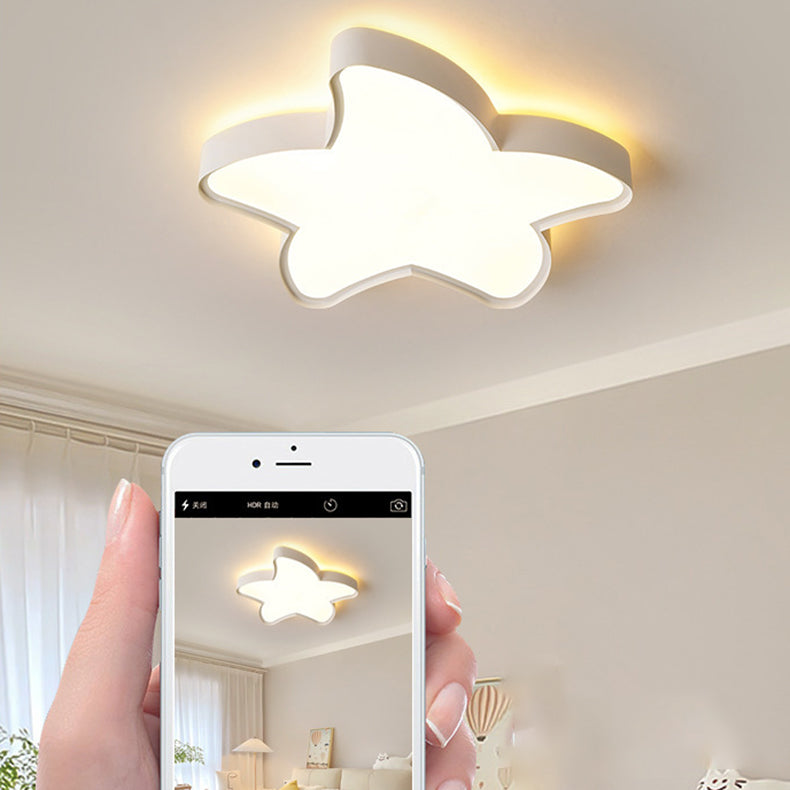 Luz de techo LED de montaje empotrado con pantalla de estrella de hierro acrílico de simplicidad moderna para sala de estar 