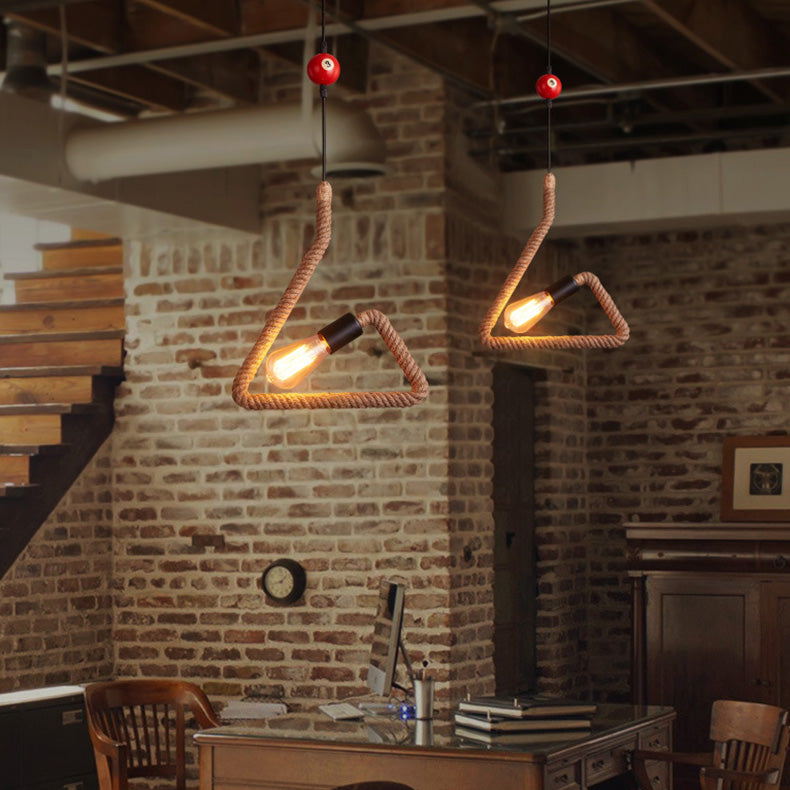 Traditionelle Bauernhaus Hanfseil weben geometrische Figur Billard Ball Dekor 1-Licht Pendelleuchte für Unterhaltungsraum 