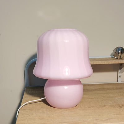 Moderner kreativer Pilz-Design-Tischlampe mit einfarbigem Glas und 1 Licht 