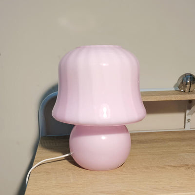 Modern Creative Solid Color Mushroom Design Glass 1-Light Table Lamp