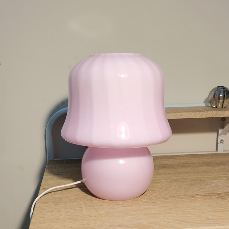 Moderner kreativer Pilz-Design-Tischlampe mit einfarbigem Glas und 1 Licht 